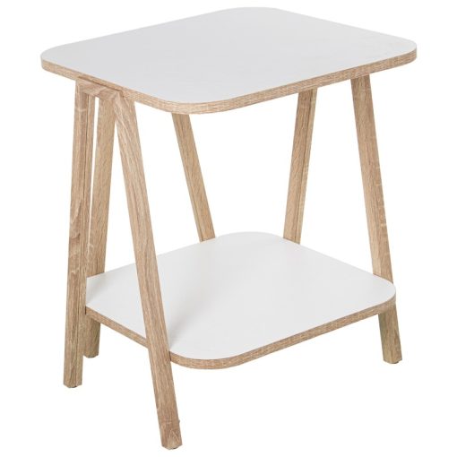 Mesa Aux. Madeira Branco +Pés Cor Carvalho