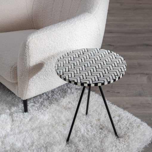 Mesa Auxiliar Branco-Preto 38 X 38 X 50 Cm