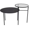 Mesa Auxiliar Doble Metal Negro/cristal (2 Mesas Unidas) 85x59x56cm (59x41+40x56cm)