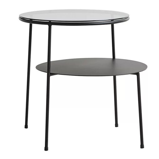 Mesa Auxiliar Doble Metal Negro/cristal (2 Mesas Unidas) 85x59x56cm (59x41+40x56cm) - Image 3