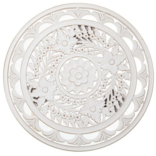 Mesa Auxiliar Madeira Calada Branco, Pés Natural 60x62cm - Image 4