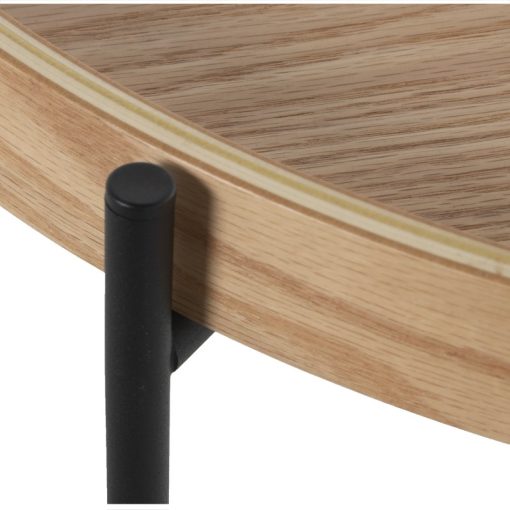 Mesa Auxiliar Madeira NaturalPés Metal Negro 62x45cm, Madeira:dm+chapa Robl - Image 6