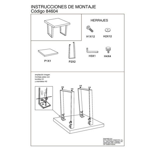 Mesa Auxiliar Madeira Pés Mettal+84605, Dm+melamina+pvc 50x50x50cm - Image 7