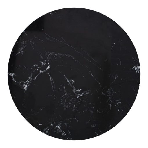 Mesa Auxiliar Mármore Negro  com Pés Metal Dorado 35x60cm - Image 2