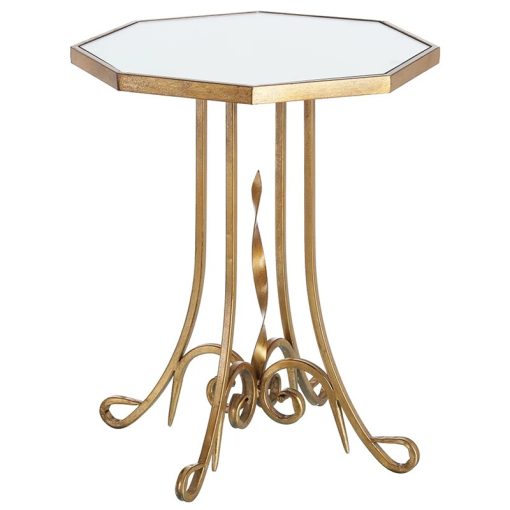 Mesa Auxiliar Metal Dorado e Espelho 48x60cm - Image 3