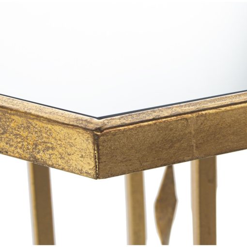 Mesa Auxiliar Metal Dorado e Espelho 48x60cm - Image 4
