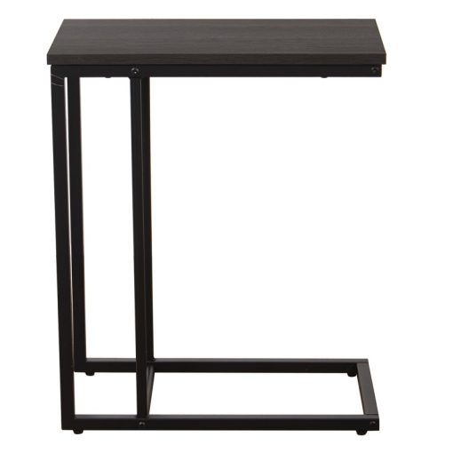 Mesa Auxiliar Metal Negro Sobre Melamina Negro 50x30x60cm, Madeira: Dm - Image 3
