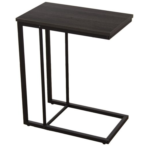 Mesa Auxiliar Metal Negro Sobre Melamina Negro 50x30x60cm