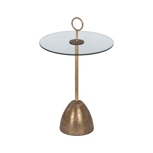 Mesa Auxiliar Ouro Metal-Cristal 40 X 40 X 66 Cm - Image 12