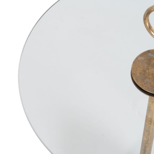 Mesa Auxiliar Ouro Metal-Cristal 40 X 40 X 66 Cm - Image 4