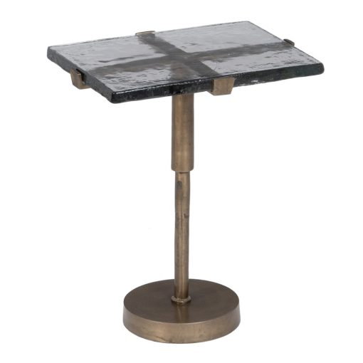 Mesa Auxiliar Ouro - Velho Metal-Cristal 41 X 31,50 X 49 Cm - Image 4