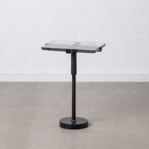 Mesa Auxiliar Preto Metal-Cristal Room 41 X 32 X 59 Cm - Image 2