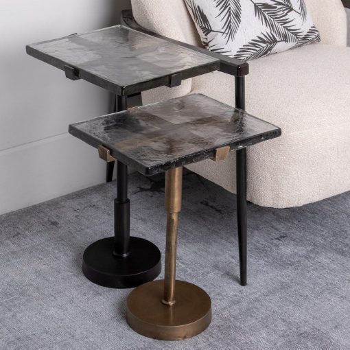 Mesa Auxiliar Preto Metal-Cristal Room 41 X 32 X 59 Cm - Image 9