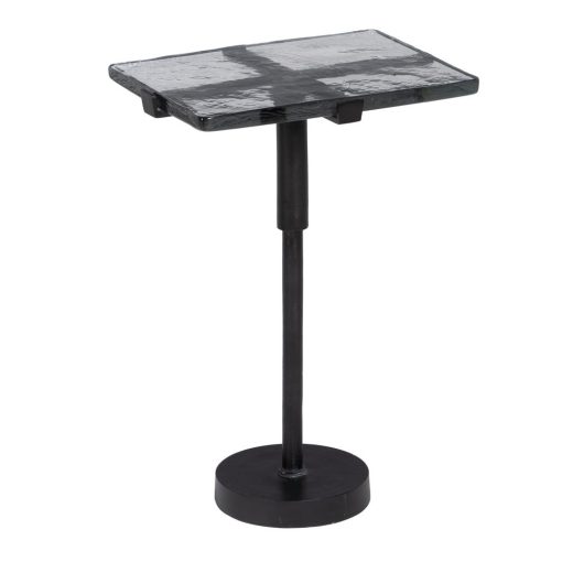 Mesa Auxiliar Preto Metal-Cristal Room 41 X 32 X 59 Cm - Image 4