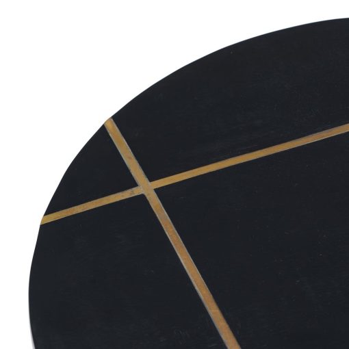 Mesa Auxiliar Preto-Ouro Metal / Resina 38 X 38 X 43 Cm - Image 11