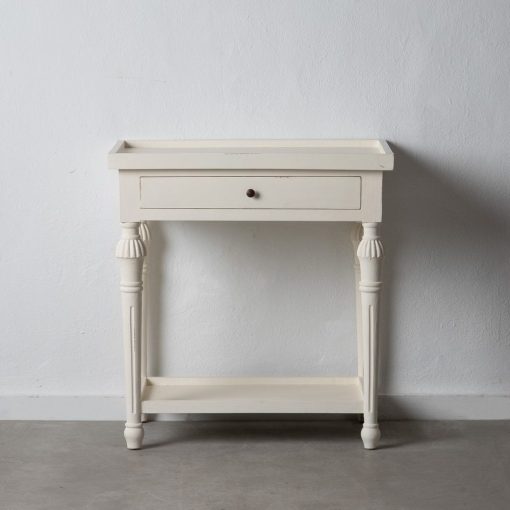 Mesa Auxiliar Roto Branco Mindi Madeira 72 X 47 X 77 Cm - Image 3