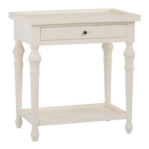 Mesa Auxiliar Roto Branco Mindi Madeira 72 X 47 X 77 Cm - Image 4