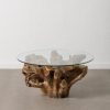 Mesa Centro Natural Madera / Cristal 90 X 90 X 45 Cm