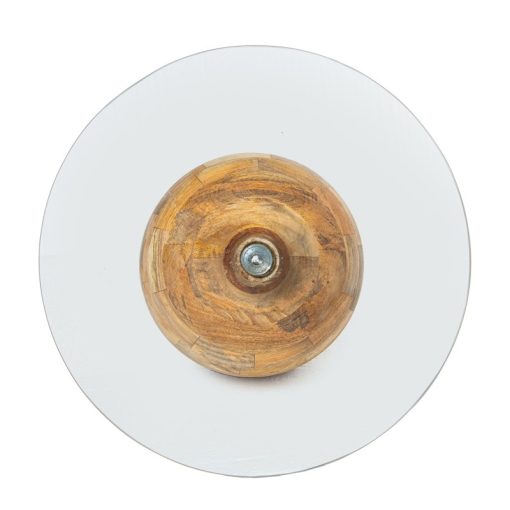 Mesa De Apoio Em Vidro  com base Madeira De Mango 50x42cm, Espessura Do Vidro:8mm - Image 3