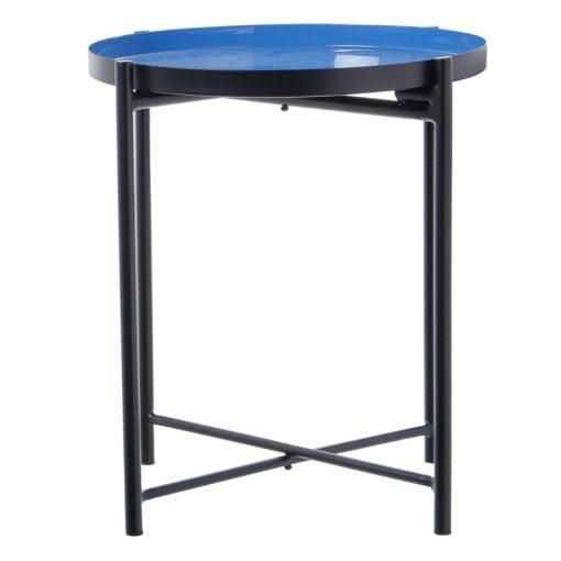 Mesa De Apoio Metal Esmaltado Azul/negro 50x52cm - Image 2