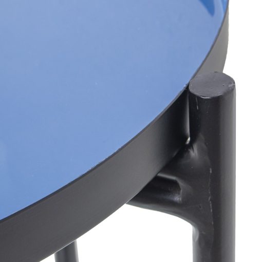 Mesa De Apoio Metal Esmaltado Azul/negro 50x52cm - Image 6