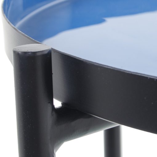 Mesa De Apoio Metal Esmaltado Azul/negro 50x52cm - Image 7