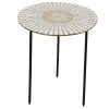Mesa De Apoio Metal Esmaltado Branco/dourado