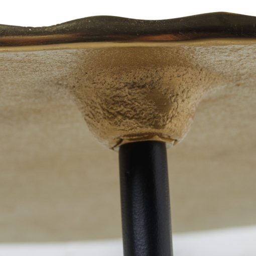 Mesa De Apoio Metal Esmaltado Branco/dourado, Pernas Pretas 41x50cm - Image 3