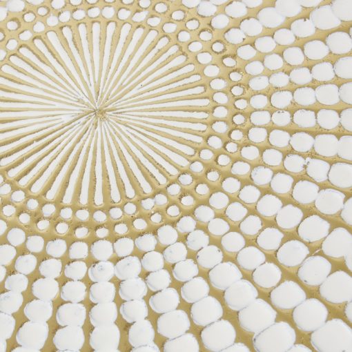 Mesa De Apoio Metal Esmaltado Branco/dourado, Pernas Pretas 41x50cm - Image 4