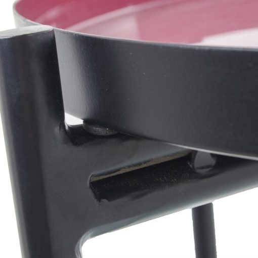 Mesa De Apoio Metal Esmaltado Rosa Escuro/preto 50x52cm - Image 4