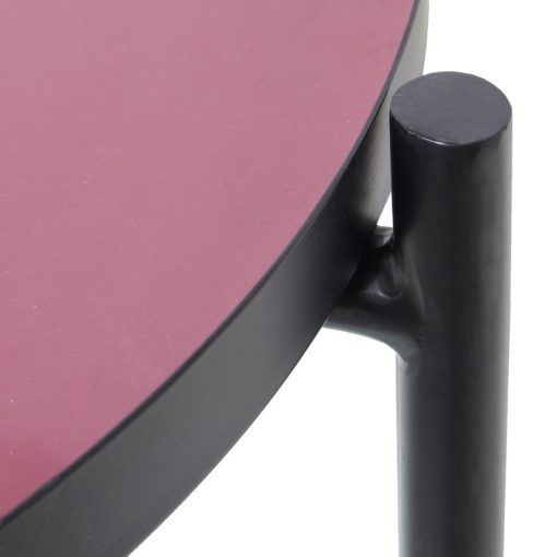 Mesa De Apoio Metal Esmaltado Rosa Escuro/preto 50x52cm - Image 7