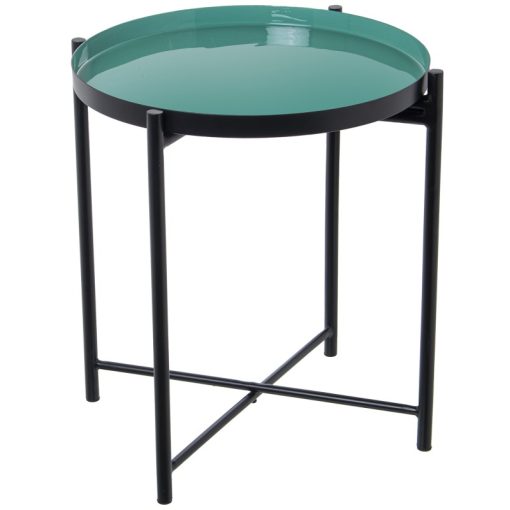 Mesa De Apoio Metal Esmaltado Verde/preto 50x52cm
