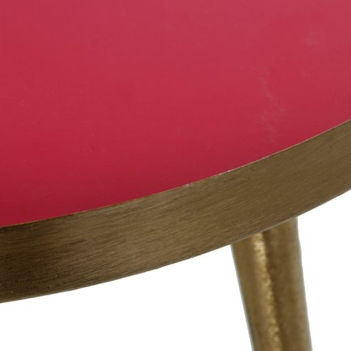 Mesa De Apoio Metal Esmaltado Vermelho 46x46cm - Image 4