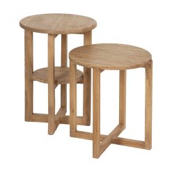 Mesa De Apoio Natural Mindi Madeira Room 40 X 40 X 45 Cm