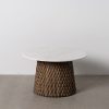 Mesa De Cafe Branco-Marrom 80 X 80 X 49 Cm