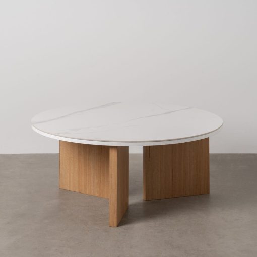 Mesa De Cafe Branco-Natural 80 X 80 X 35 Cm - Image 7