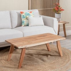 Mesa De Cafe Natural Acacia Room 110 X 60 X 40 Cm