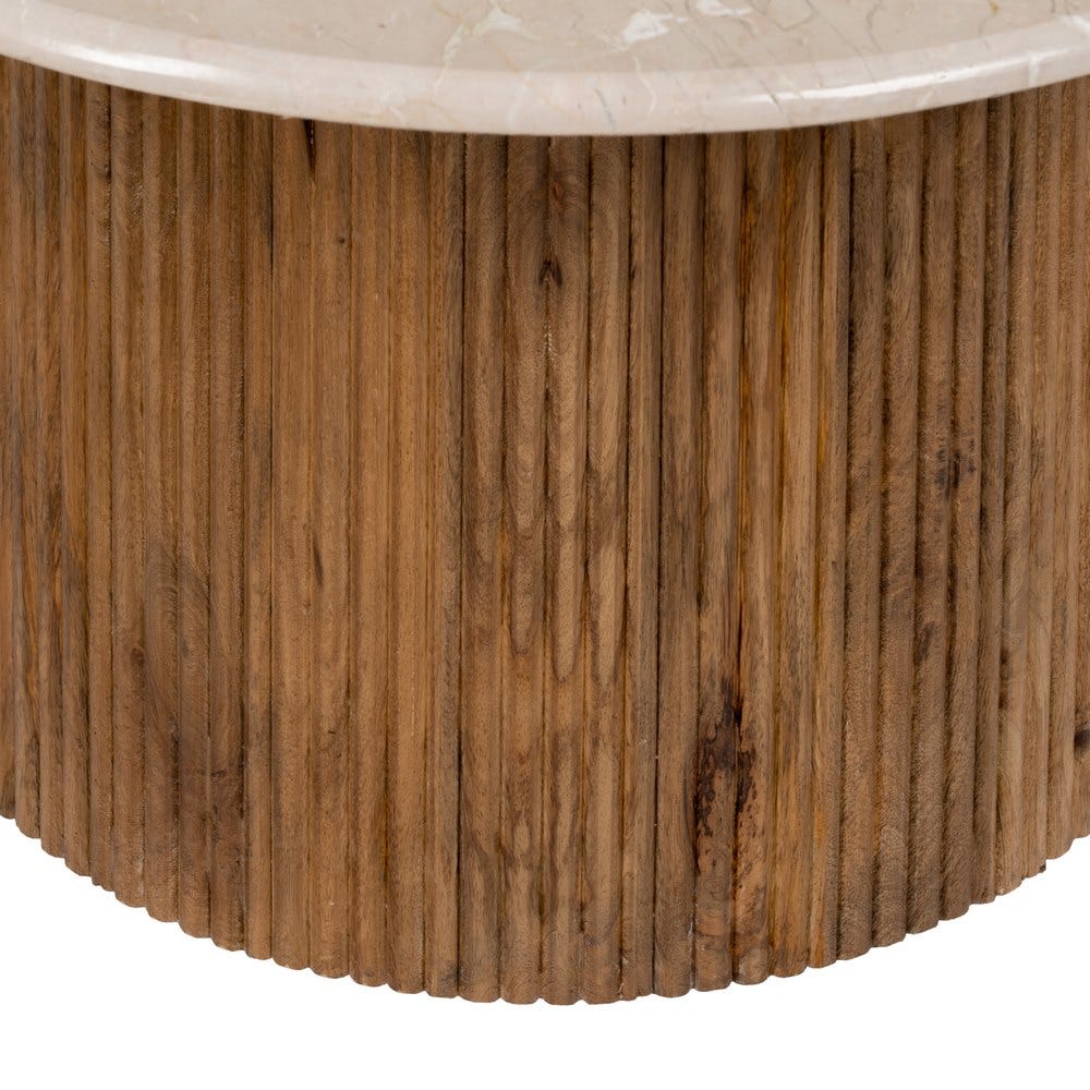 Mesa De Cafe Natural-Creme 76 X 76 X 45 Cm - Image 8