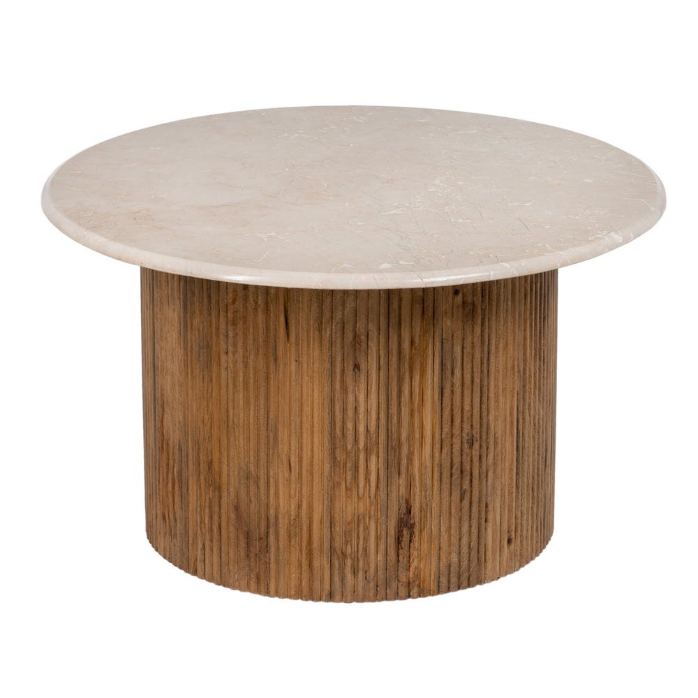 Mesa De Cafe Natural-Creme 76 X 76 X 45 Cm - Image 4