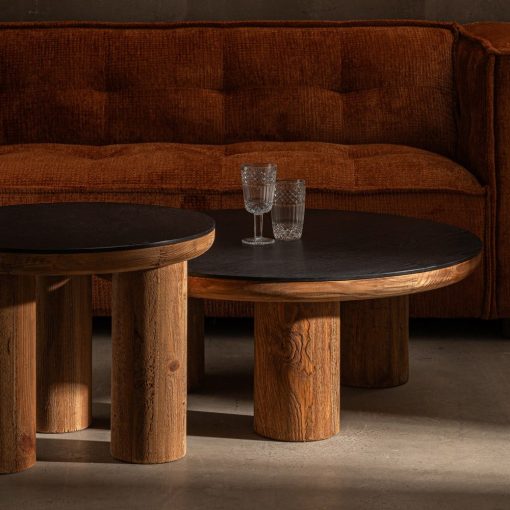 Mesa De Cafe Natural-Preto 90 X 90 X 35 Cm - Image 2