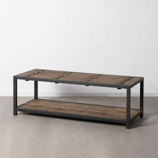 Mesa De Cafe Natural-Preto Elm Madeira 165 X 64 X 55 Cm - Image 2