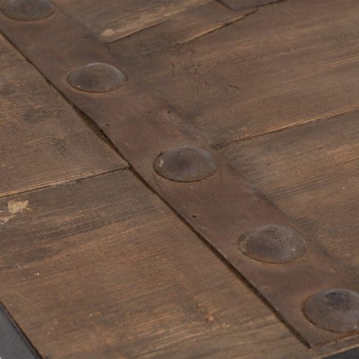 Mesa De Cafe Natural-Preto Elm Madeira 165 X 64 X 55 Cm - Image 5