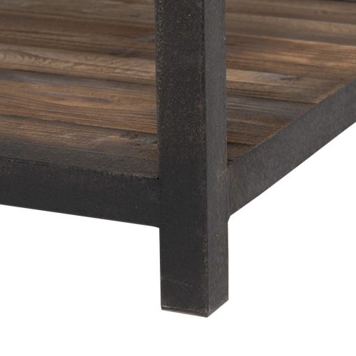Mesa De Cafe Natural-Preto Elm Madeira 165 X 64 X 55 Cm - Image 9