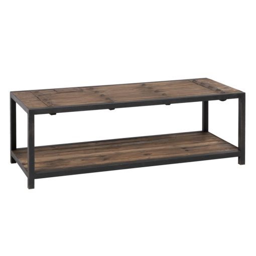 Mesa De Cafe Natural-Preto Elm Madeira 165 X 64 X 55 Cm - Image 3