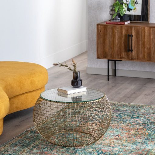 Mesa De Cafe Ouro Ferro / Cristal Room 74 X 74 X 44 Cm - Image 8