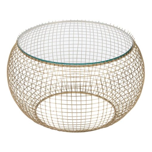 Mesa De Cafe Ouro Ferro / Cristal Room 74 X 74 X 44 Cm - Image 3