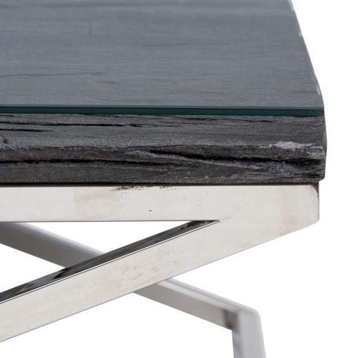Mesa De Cafe Preto Madeira / Aço Room 100 X 100 X 48 Cm - Image 5