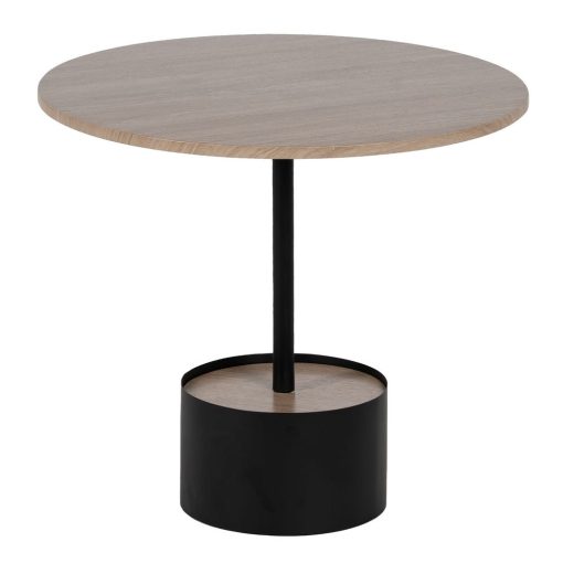Mesa De Cafe Preto-Natural Mdf-Metal 50 X 50 X 45 Cm - Image 6