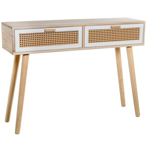 Mesa De Entrada Com 2 Gavetas De Madeira 110x30x81cm