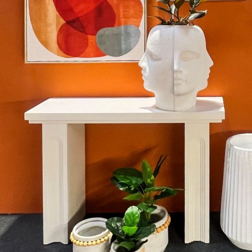 Mesa De Entrada Em Madeira Branca - Image 7